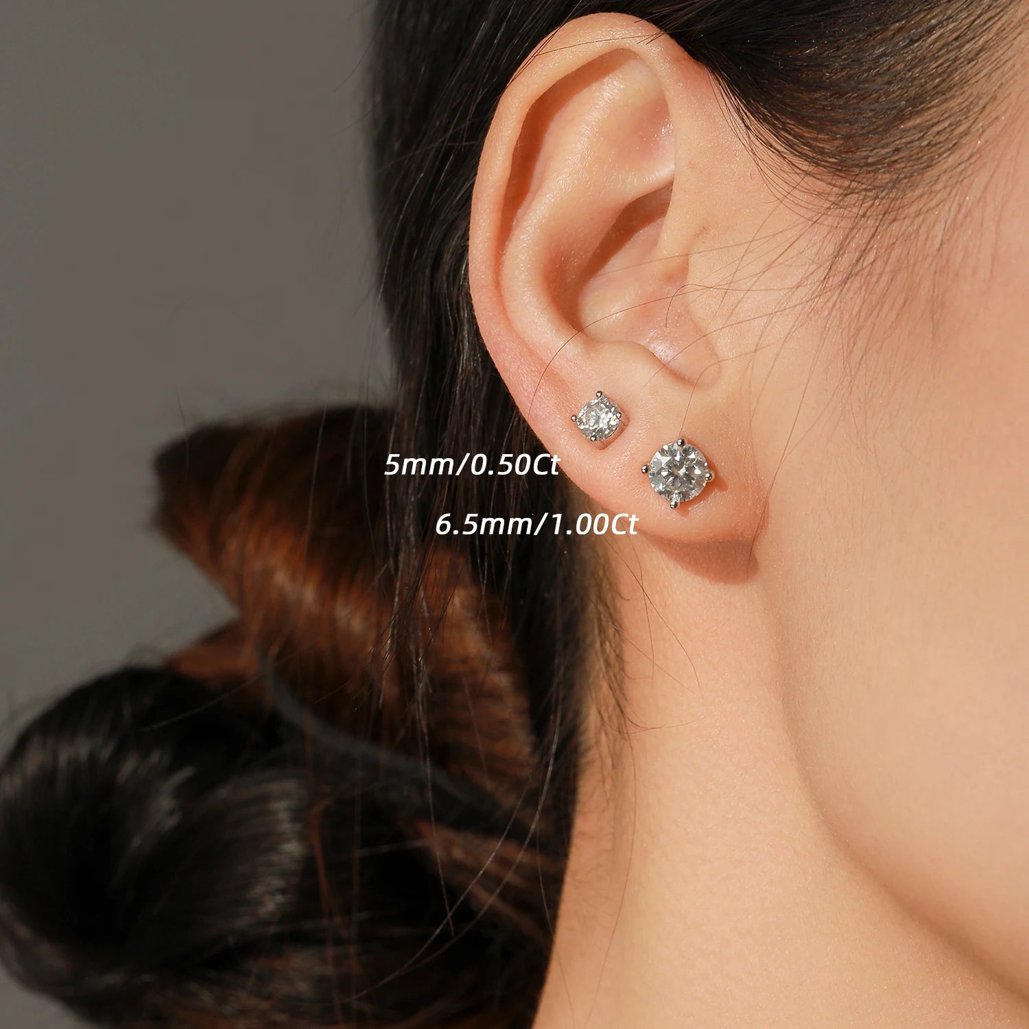 Elegant moissanite earrings set in polished 925 silver for radiant shine