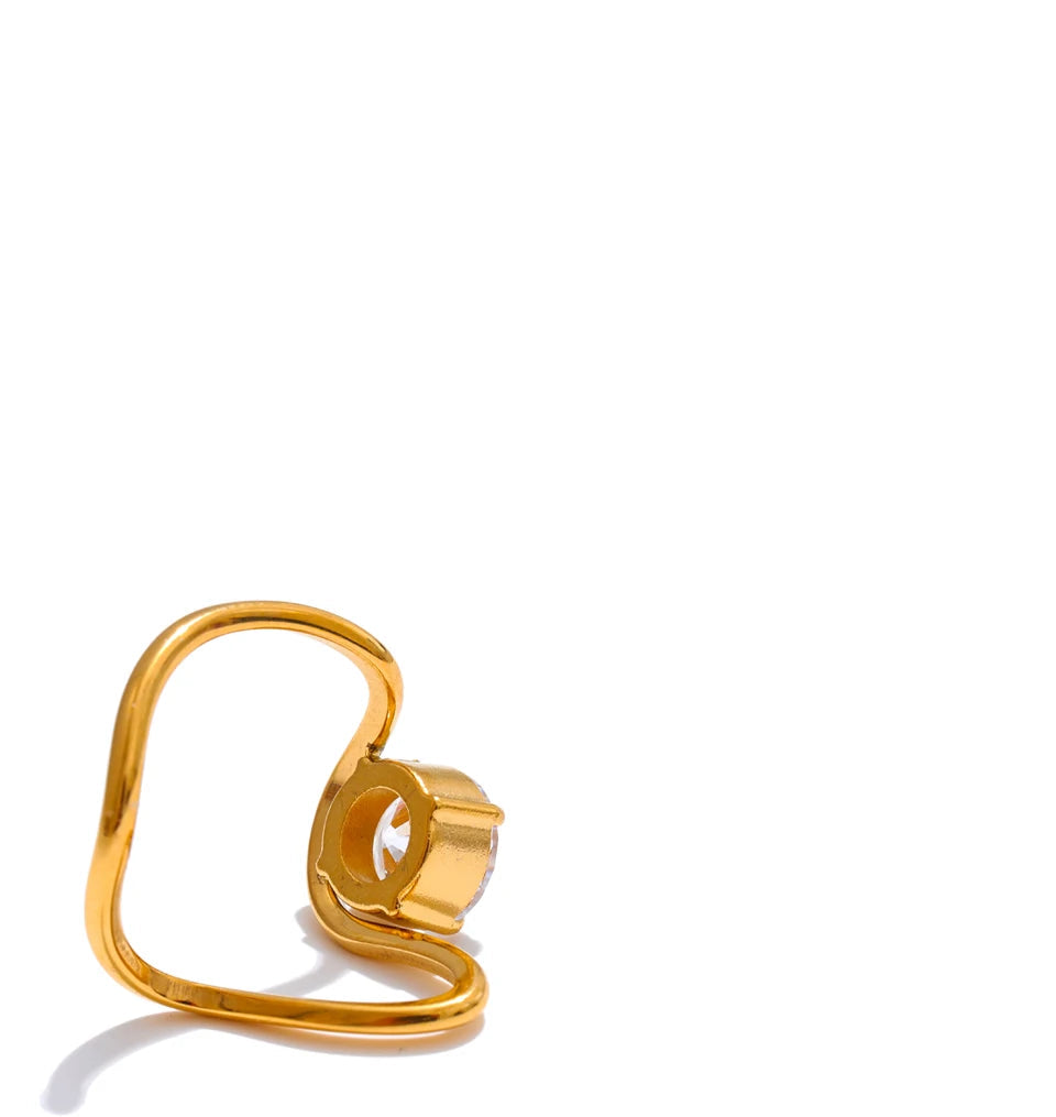 Finger and ring shot highlighting cubic zirconia sparkle and modern styling