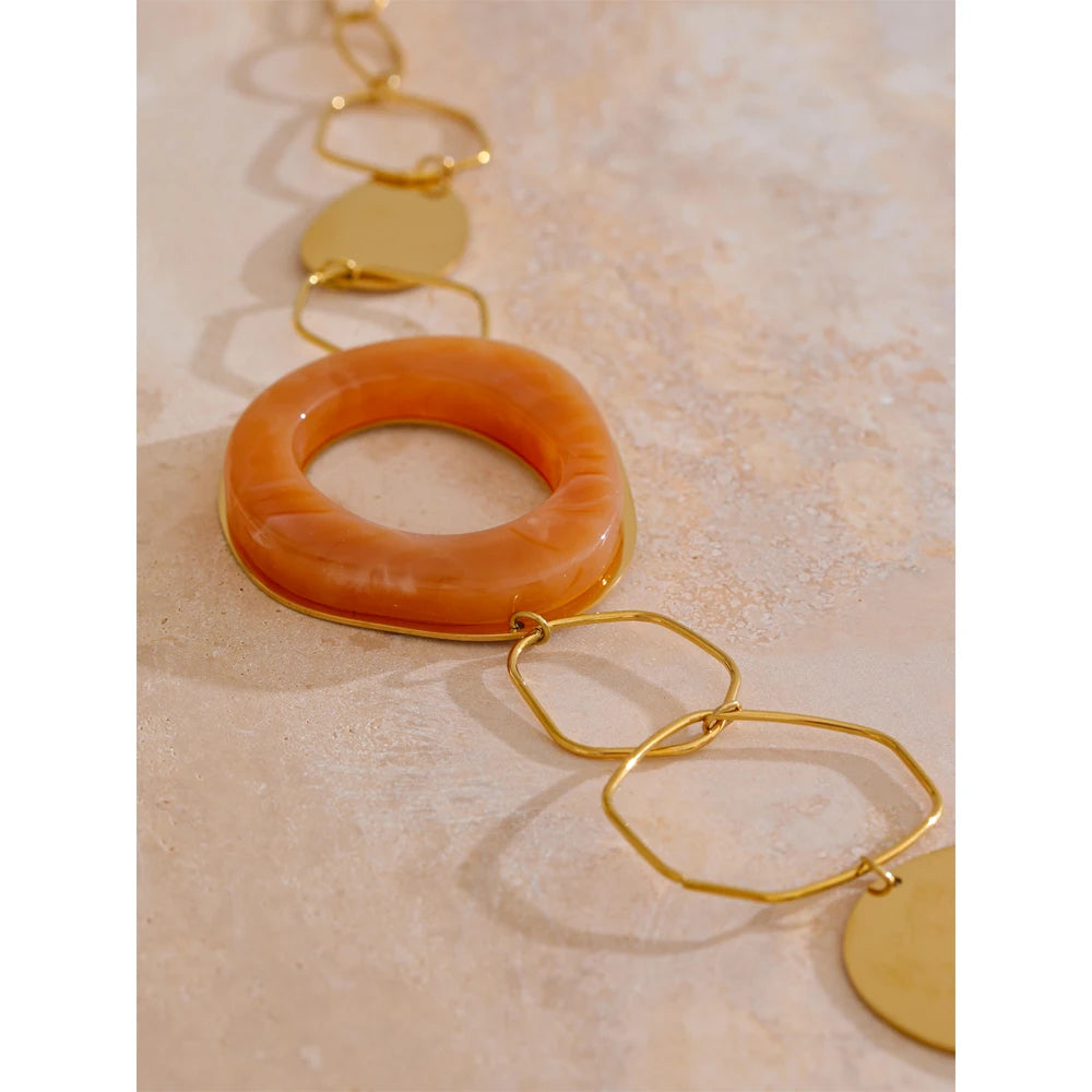 98 plus 6 cm long chain necklace gold plating