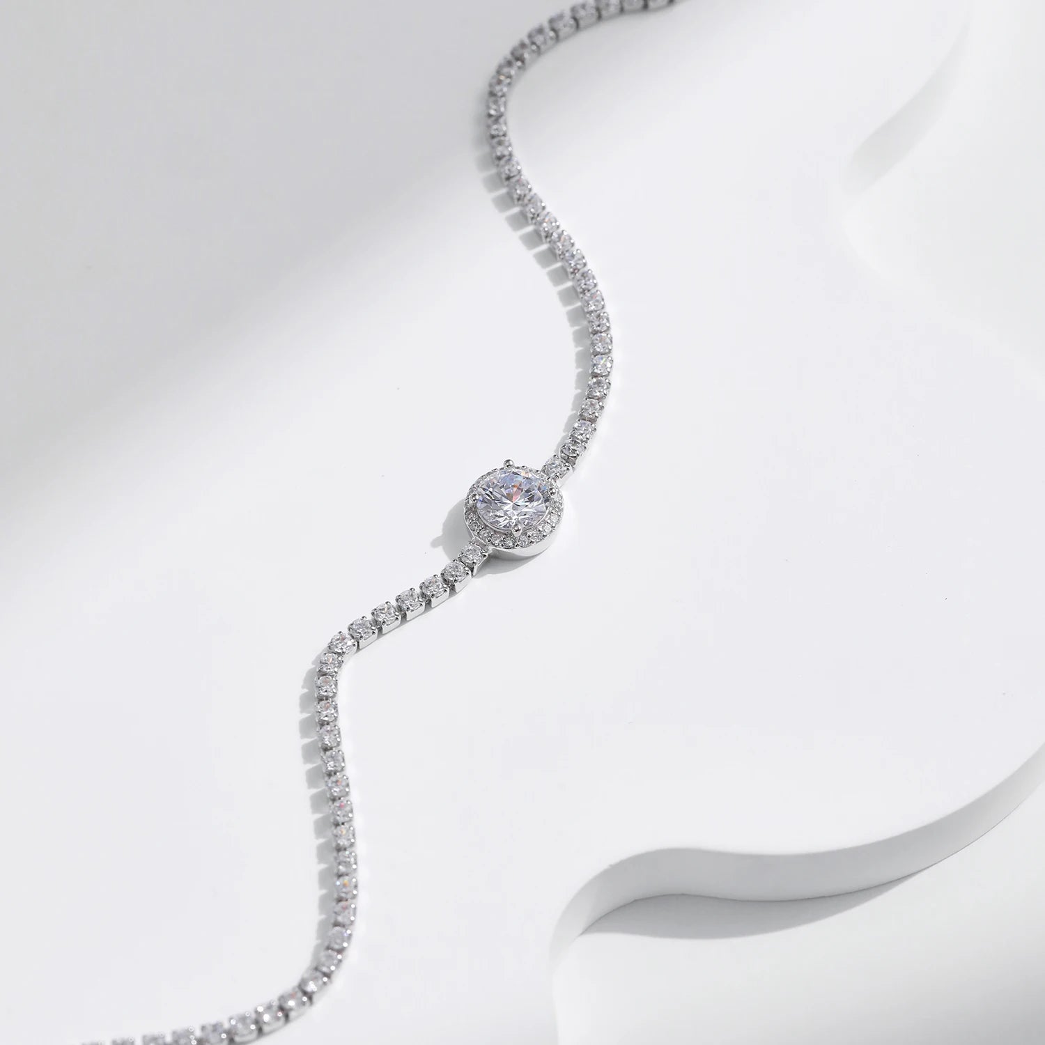 Classic tennis bracelet bracelet look with cubic zirconia clarity