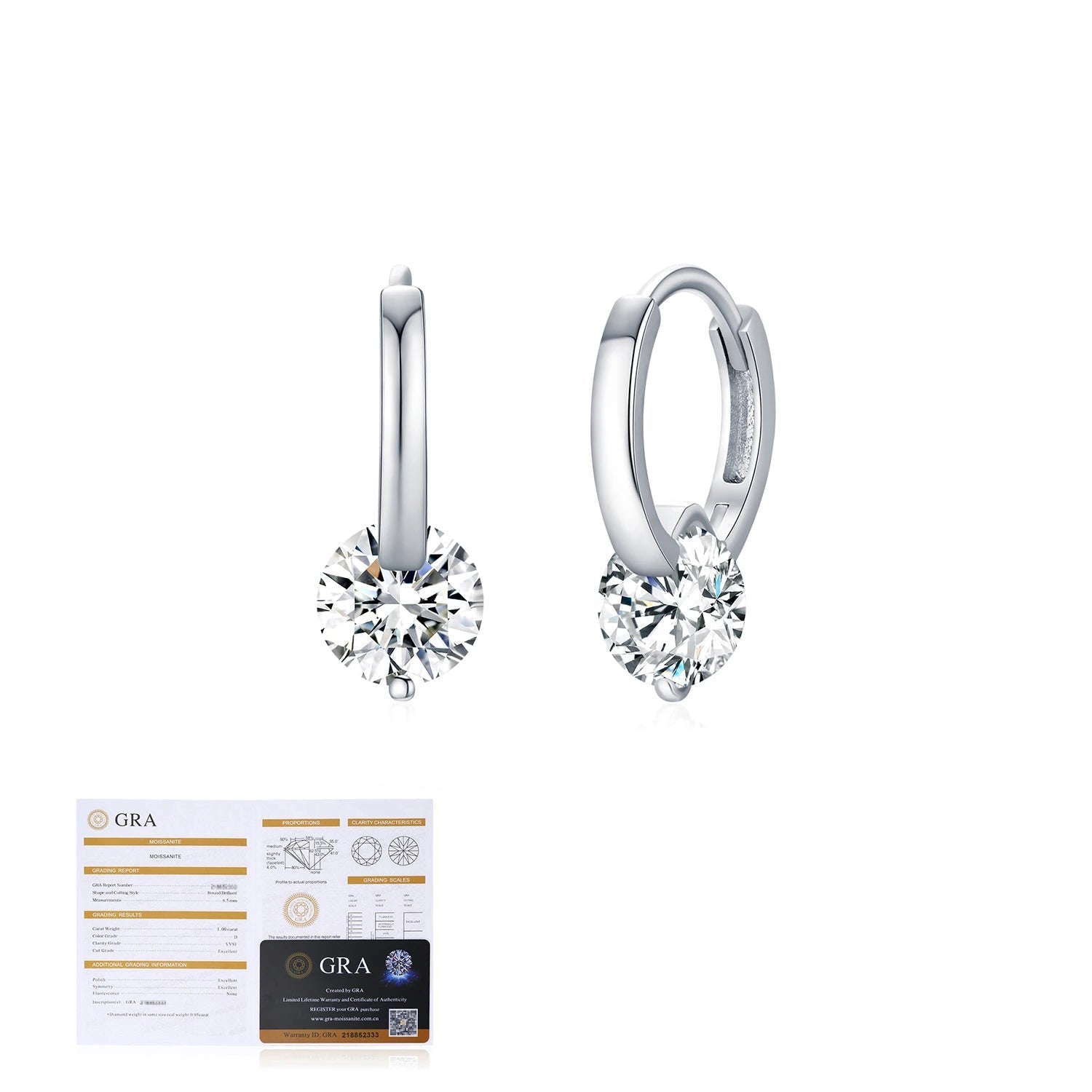 Statement hoop earrings moissanite in sterling silver finish