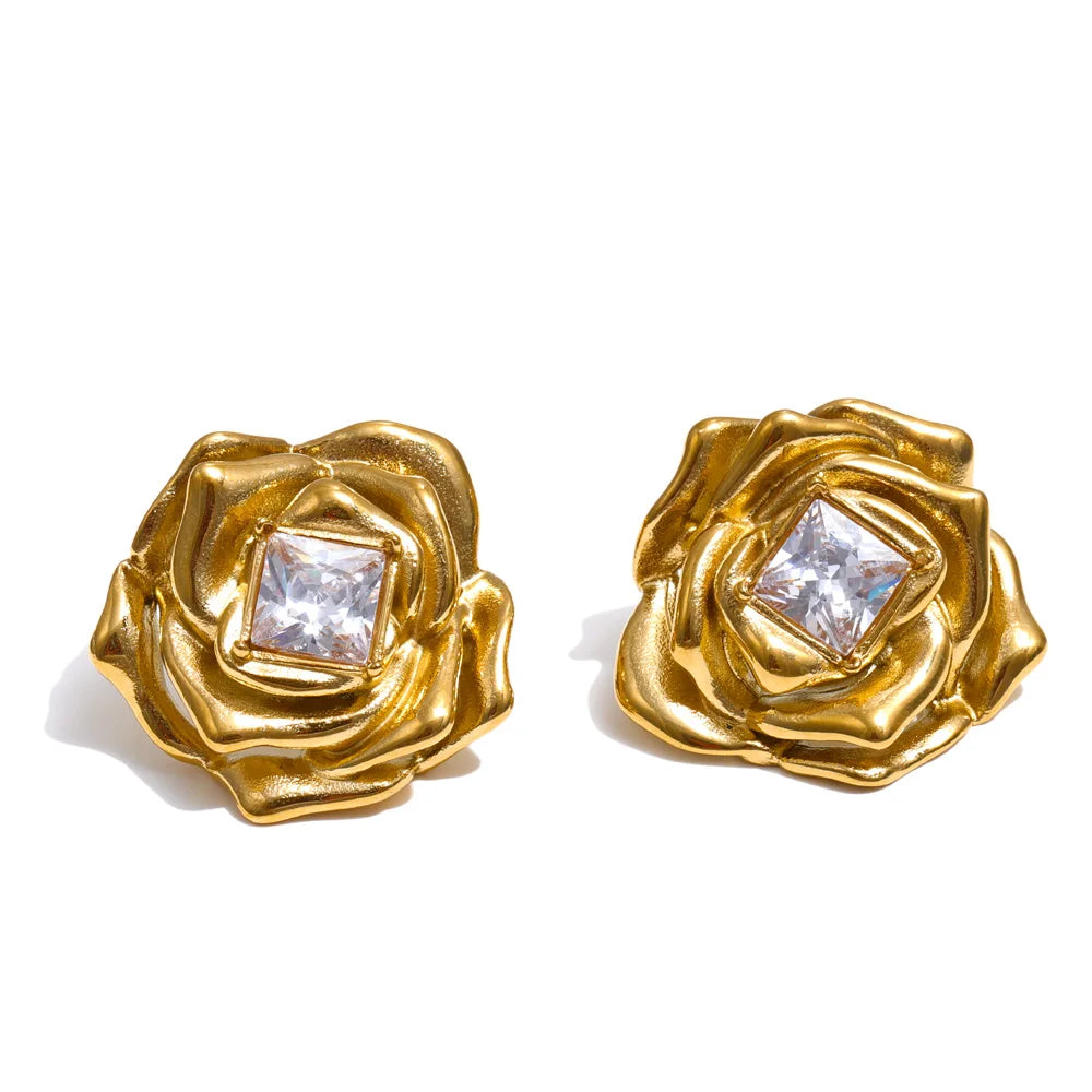 Fashion jewelry gold jewelry necklace and earrings set