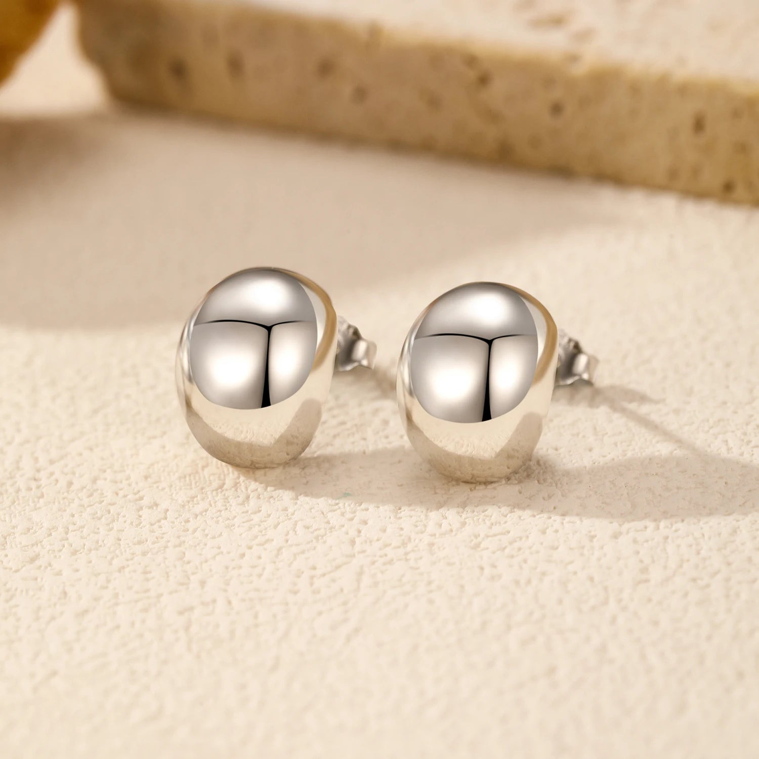 Stud earrings in silver crafted from 925 silver for everyday wear