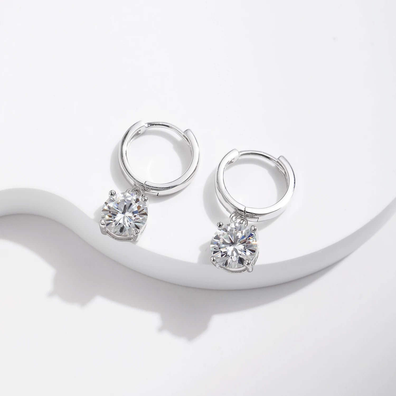 Hoop earrings showcasing moissanite jewelry brilliance in 925 sterling silver