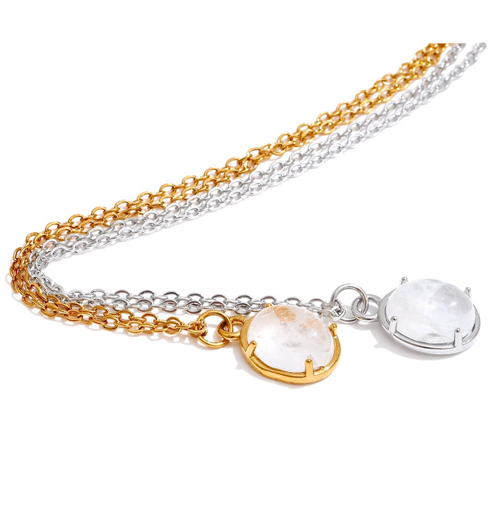 Necklace gold necklace style with elegant stone centerpiece
