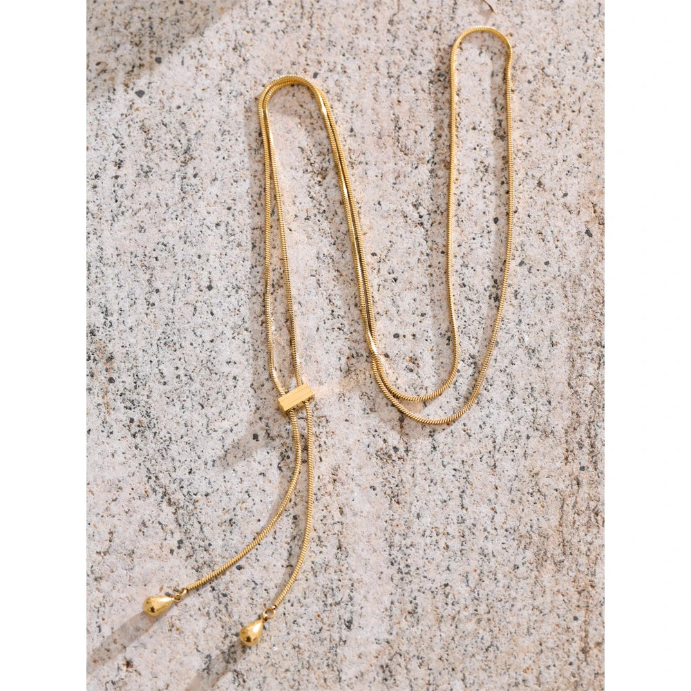 elegant gold plated long chain necklace 72cm for everyday wear