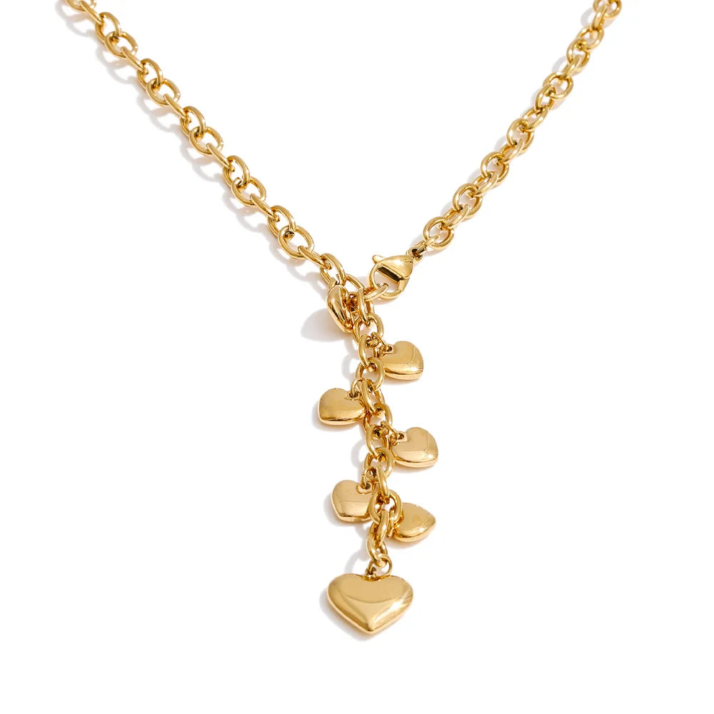 Platinum jewelry necklace for women with graceful heart motif