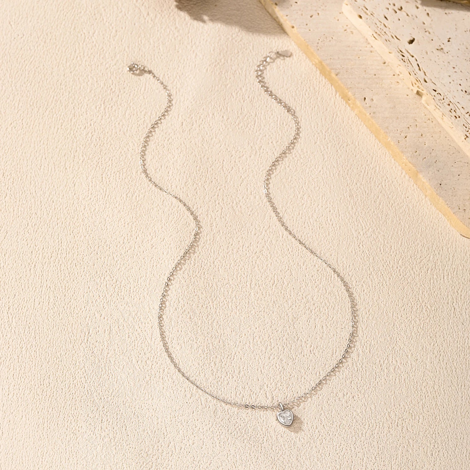 Necklace and pendant heart design sterling silver link style