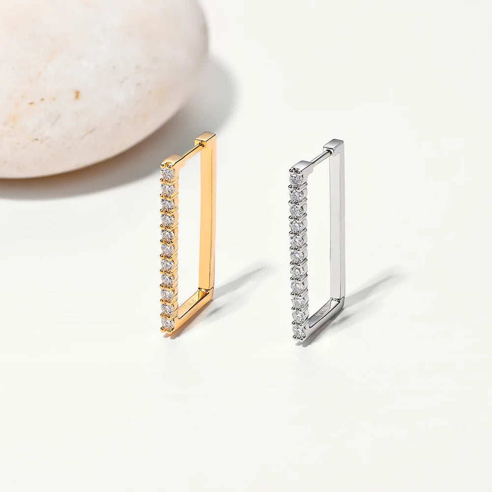 Women stud earrings shown as moissanite earrings in sterling silver earrings