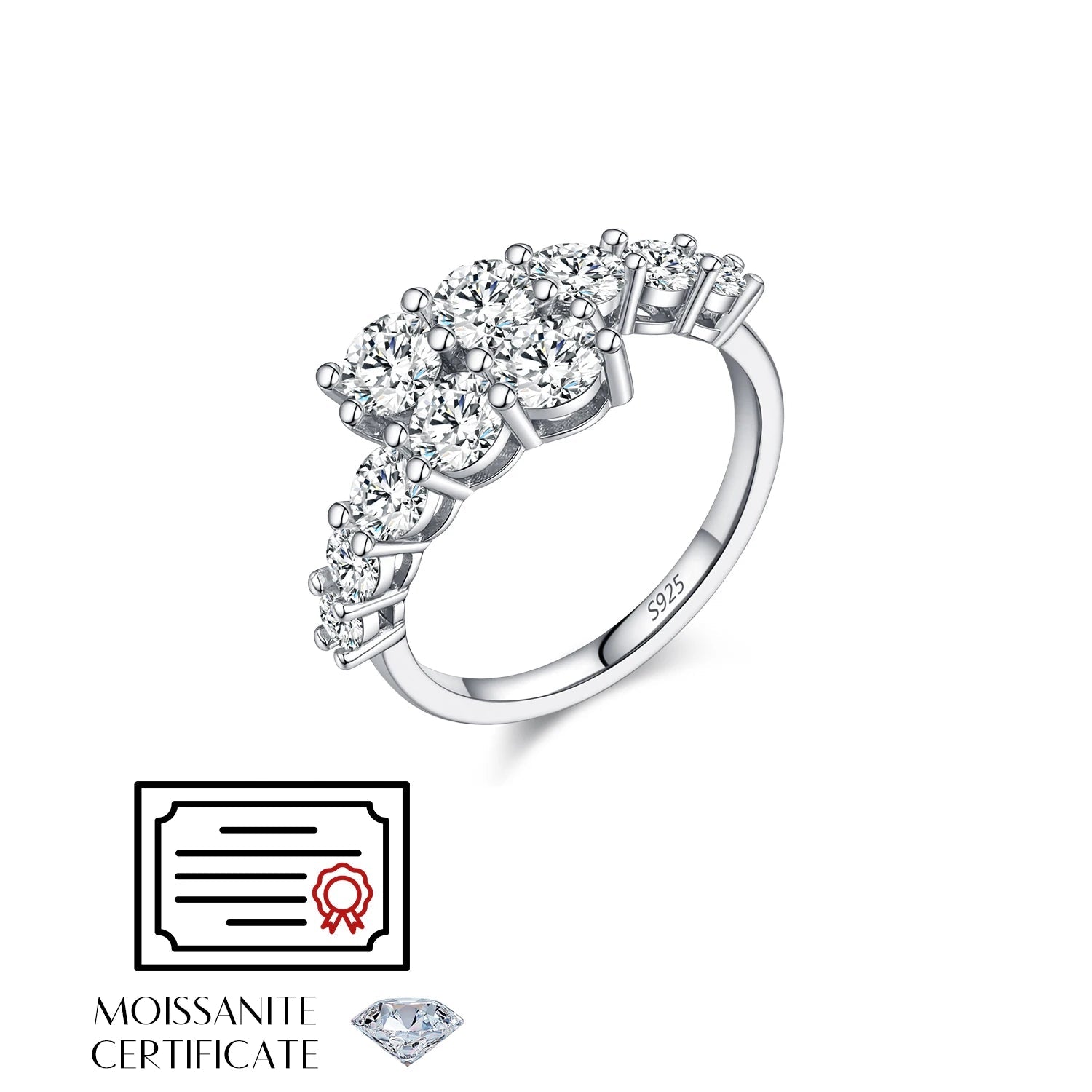 Women’s engagement ring and wedding band combination