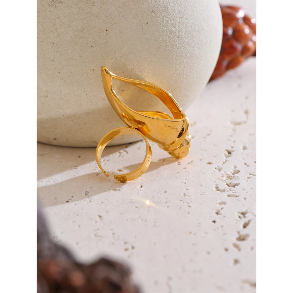 Gold plated jewelry ring crafted for women in stainless steel metal
