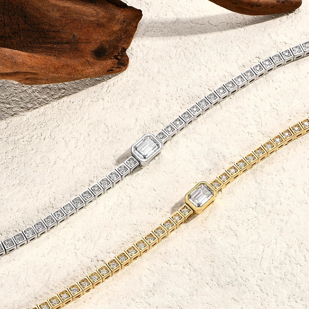 Moissanite tennis bracelet D-color VVS1 statement design