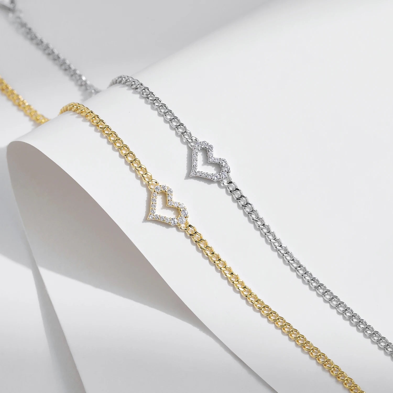 Women’s sterling silver moissanite friendship bracelet