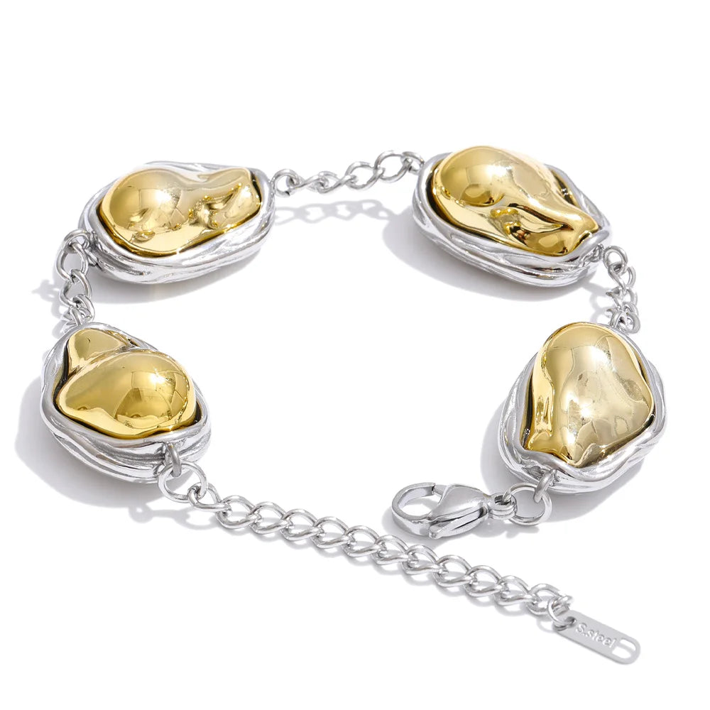 Gold of necklace and gold of the ring in matching jewelry set