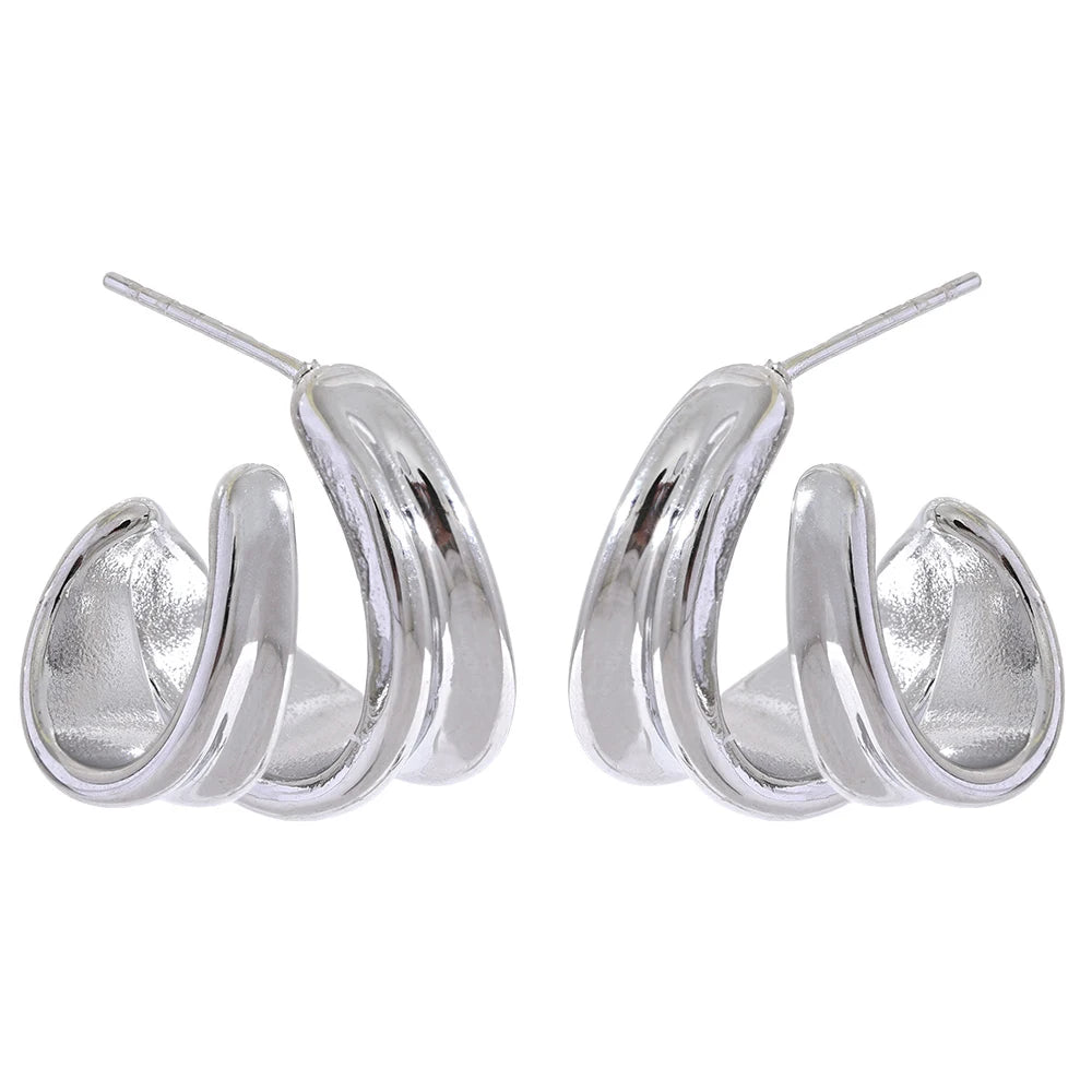 Durable waterproof huggie earrings with bold design