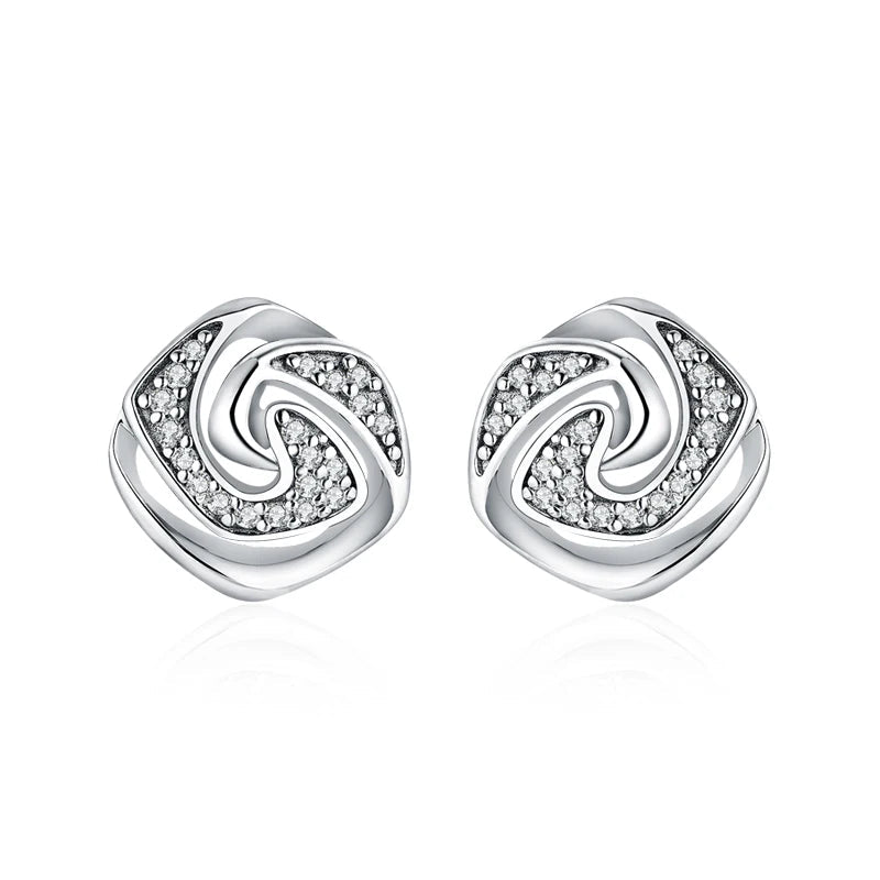 Close view of moissanite jewelry earrings set in 925 sterling silver