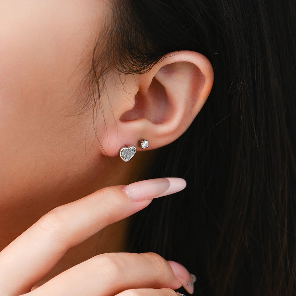 925 silver heart earrings styled as sterling silver earrings