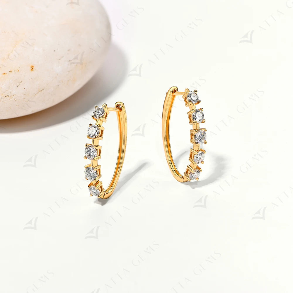 Ear rings featuring moissanite jewelry in a graceful drop silhouette