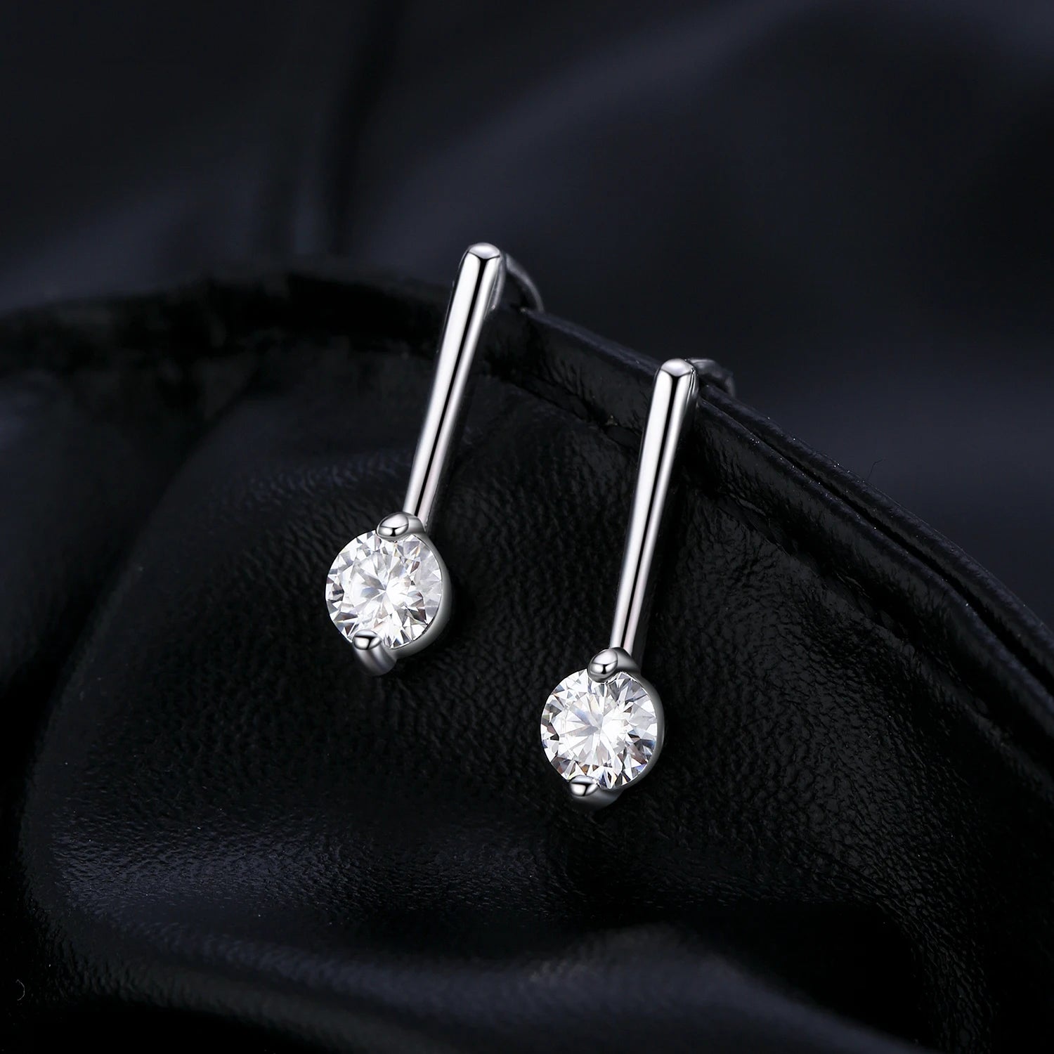 Elegant moissanite jewelry drop earrings crafted in 925 sterling silver