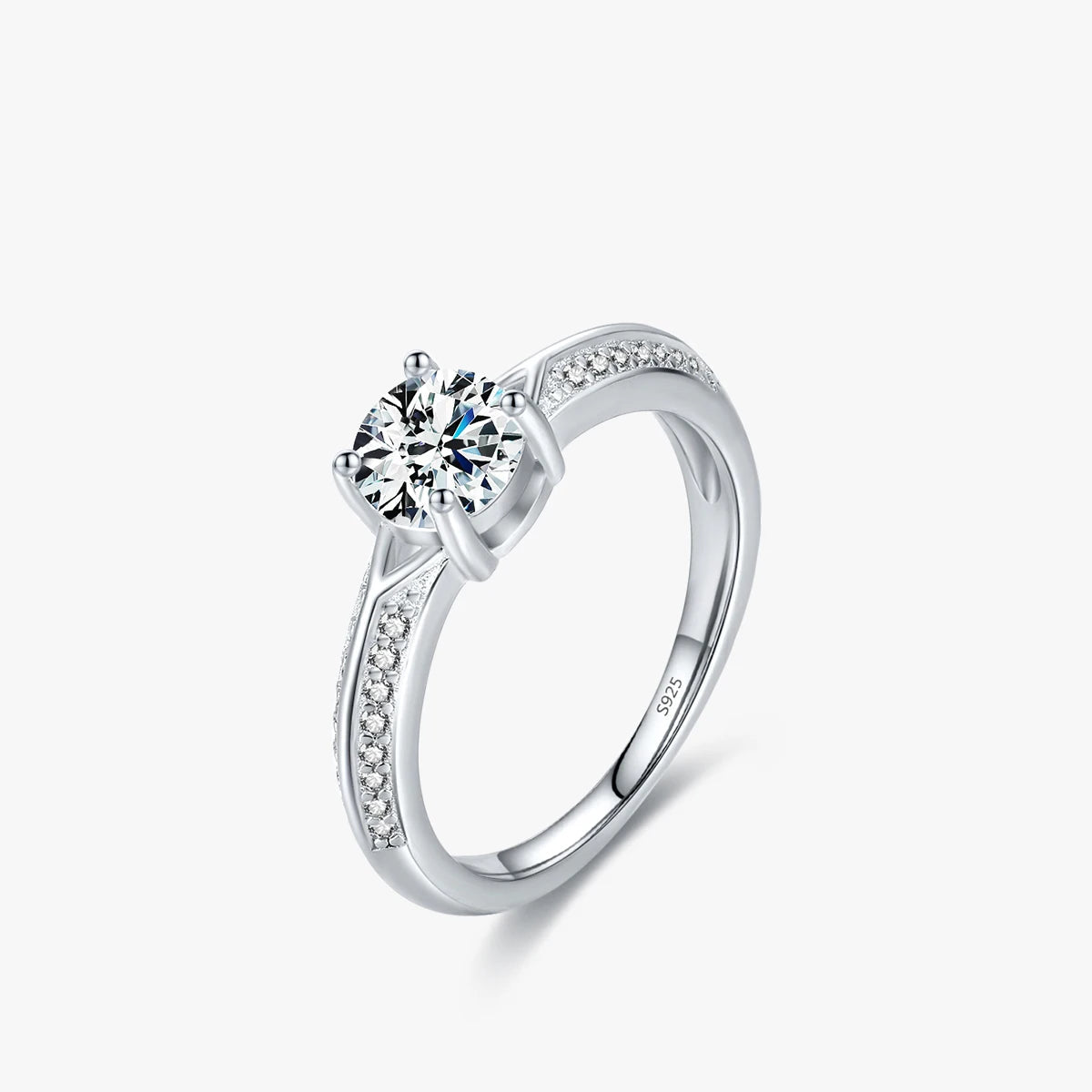 Classic 1CT CZ engagement ring shown as a polished wedding ring