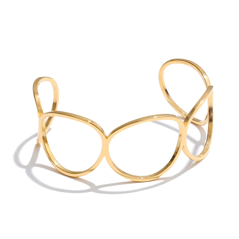 Adjustable cuff bracelet charm in jewelry stainless steel for bracelet with gold styling