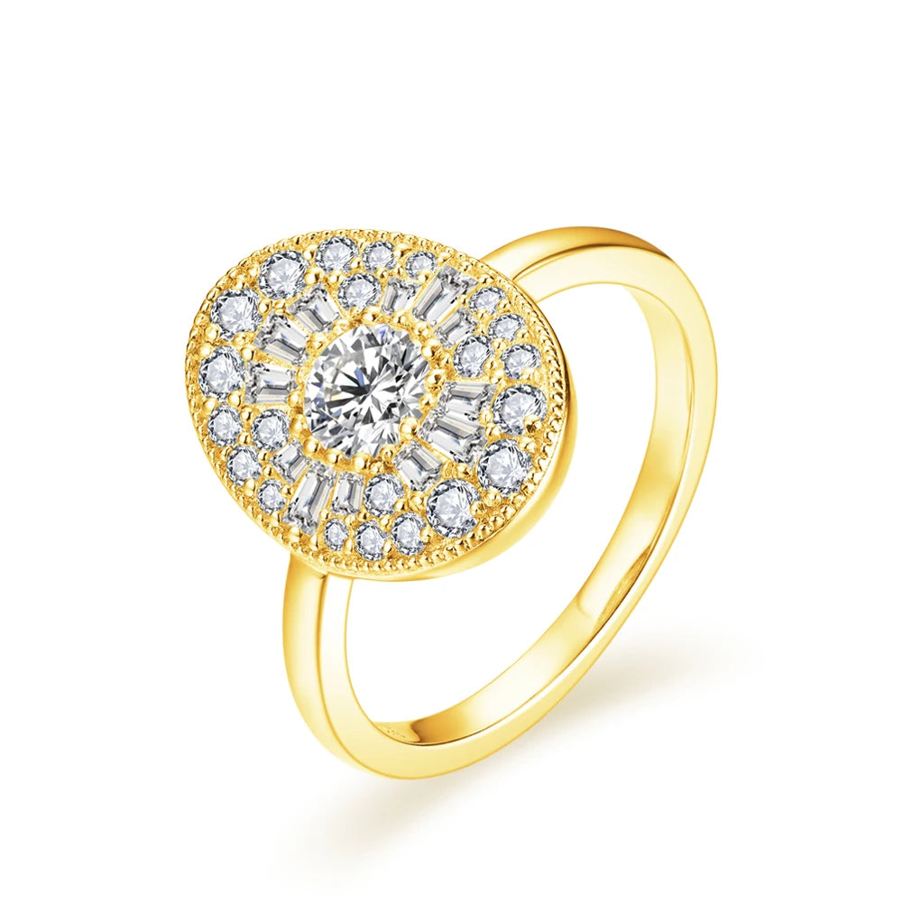 Moissanite jewelry ring beside a classic silver ring for women