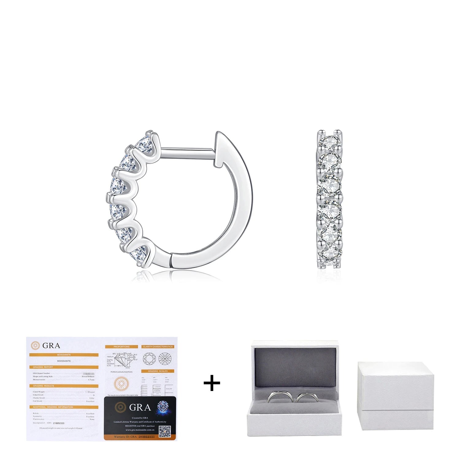 Compact small hoop earrings that complement moissanite jewelry