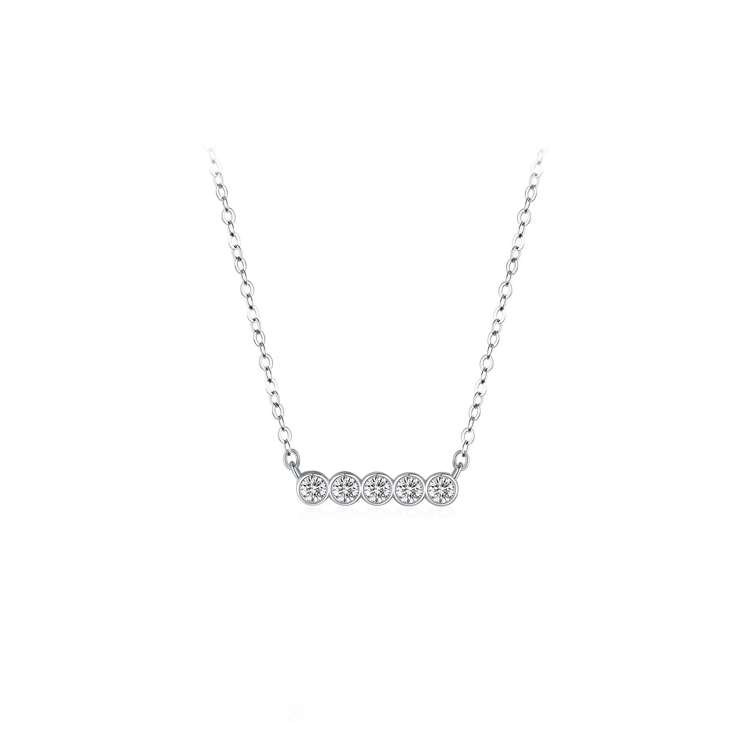 D-Color moissanite pendant necklace in 925 sterling silver