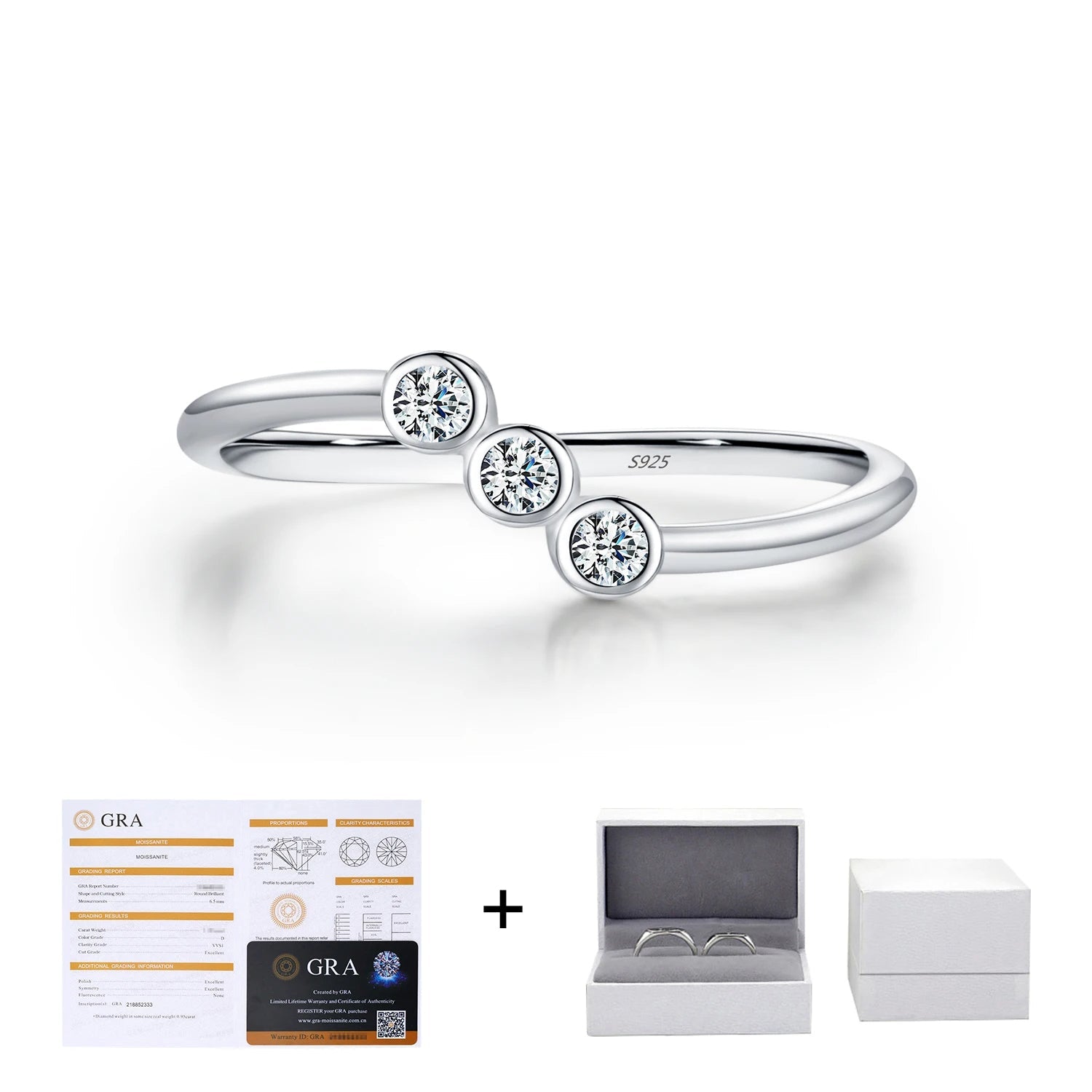 Moissanite Ring 925 Sterling Silver Sterling Silver Ring Silver Color