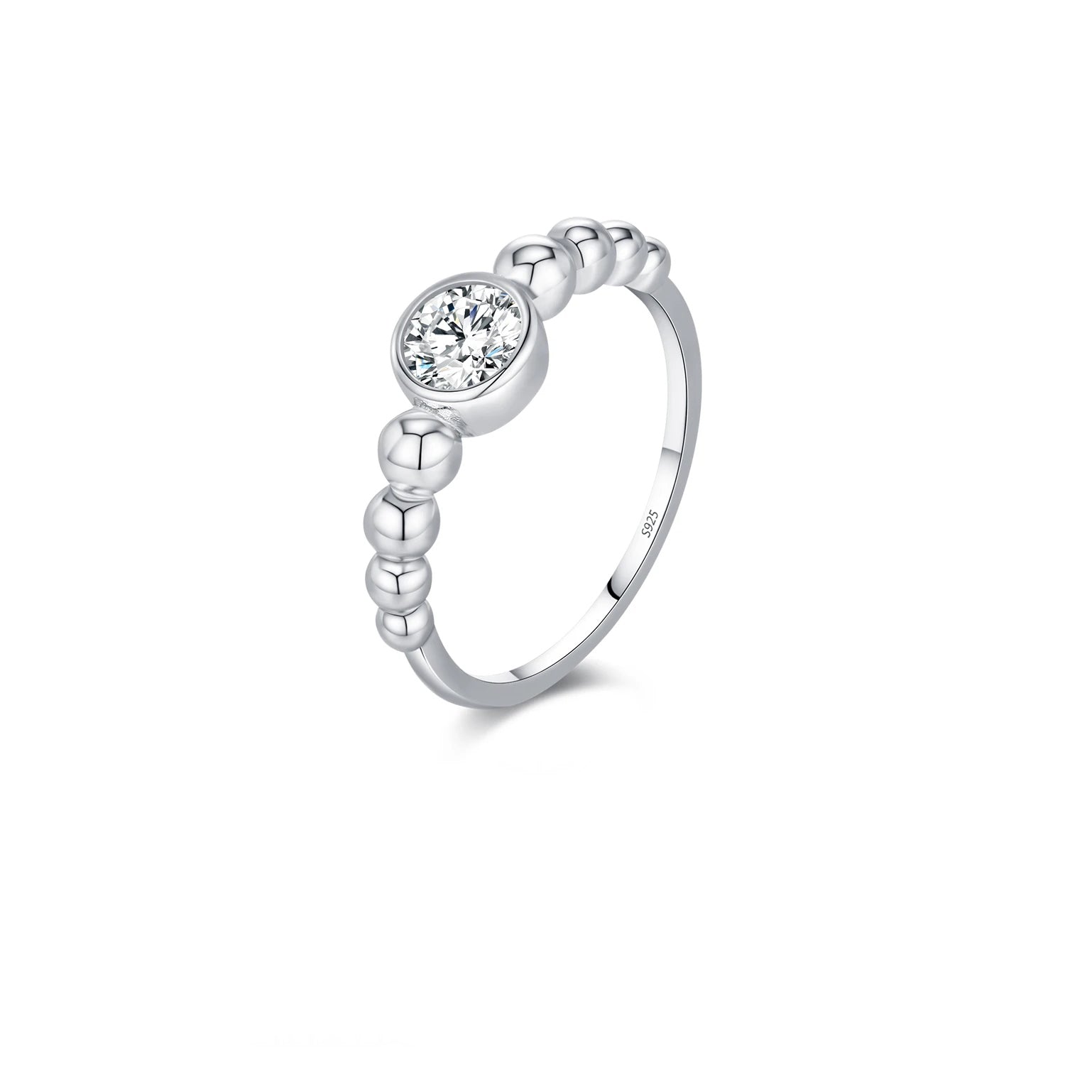 0.5CT VVS1 ring moissanite set as a slim stackable ring in 925 sterling silver