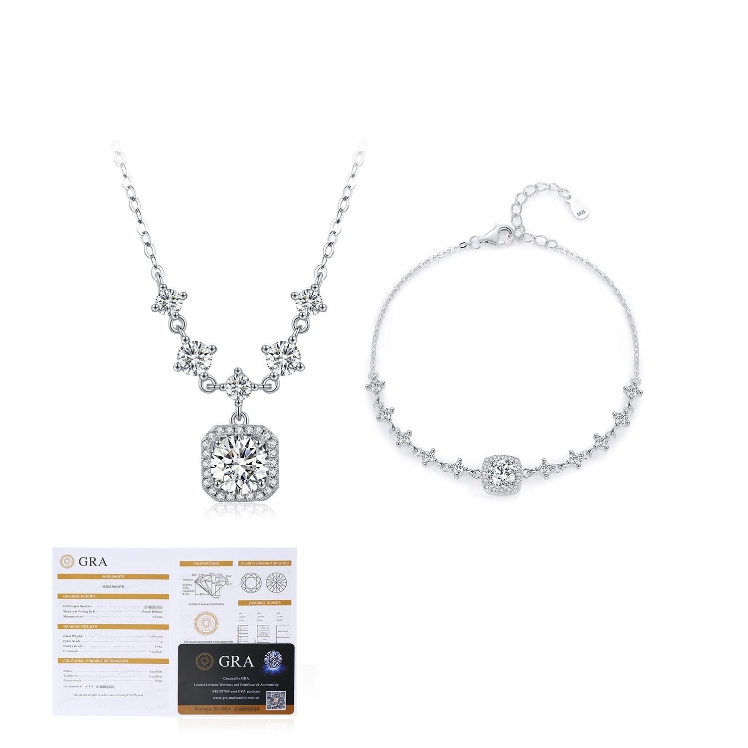 Statement necklace and bracelet jewelry set solid sterling silver