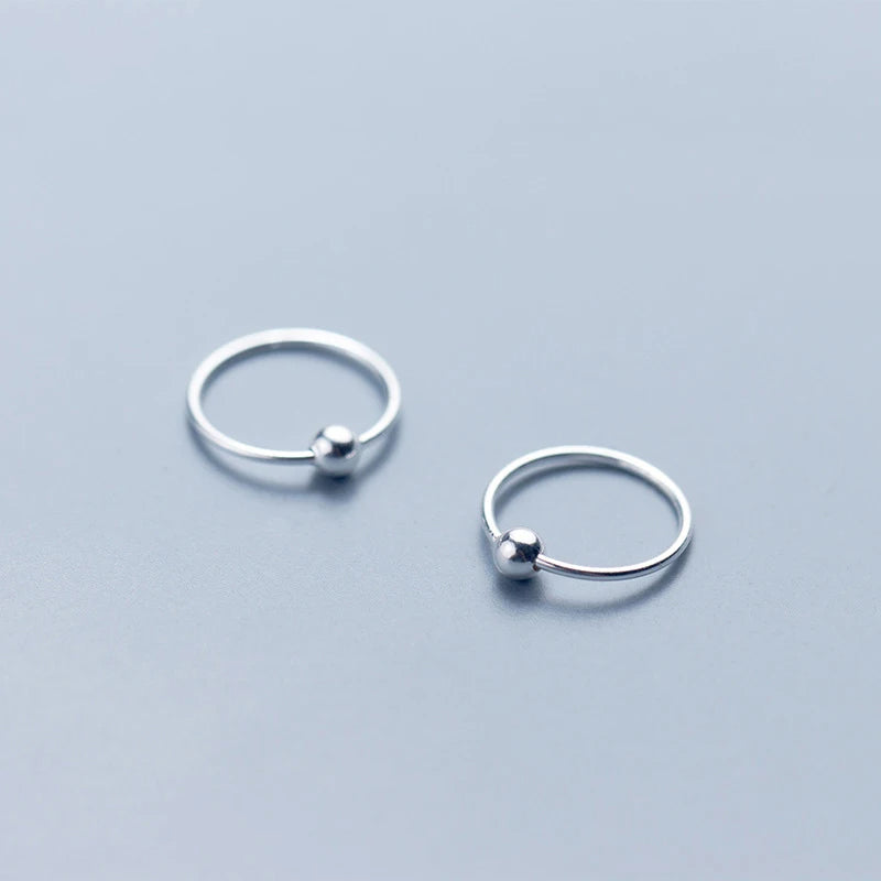 Women’s sterling silver round hoop earrings