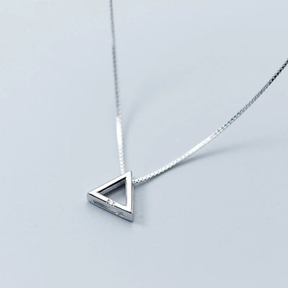 Sterling Silver Mini Triangle Pendant Necklace