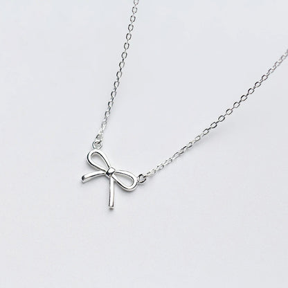 Sterling Silver Bowknot Pendant Necklace