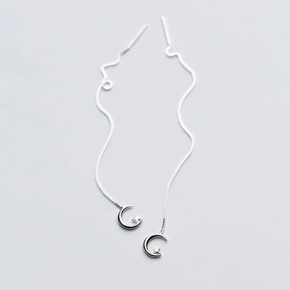 Dream Moon Long Chain Dangle Earrings