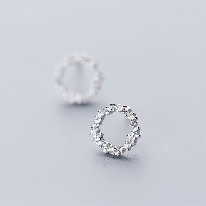 Geometric cz studs crafted in sterling silver earrings with refined polish