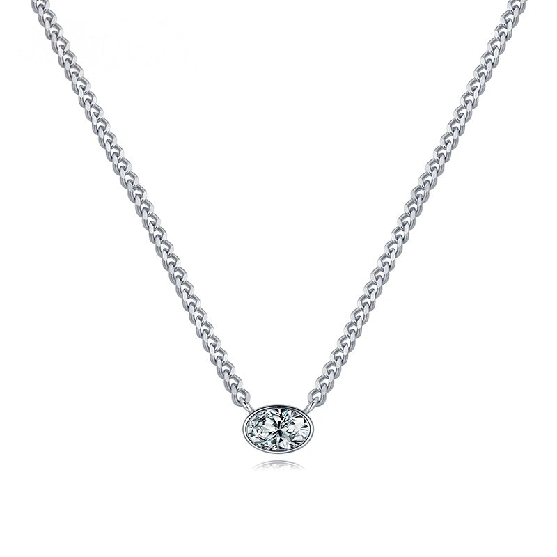 Sterling Silver Clear CZ Cuba Pendant Necklace