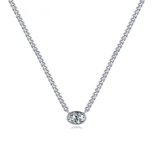 Sterling Silver Clear CZ Cuba Pendant Necklace