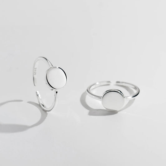 Sleek Circle Sterling Silver Adjustable Ring