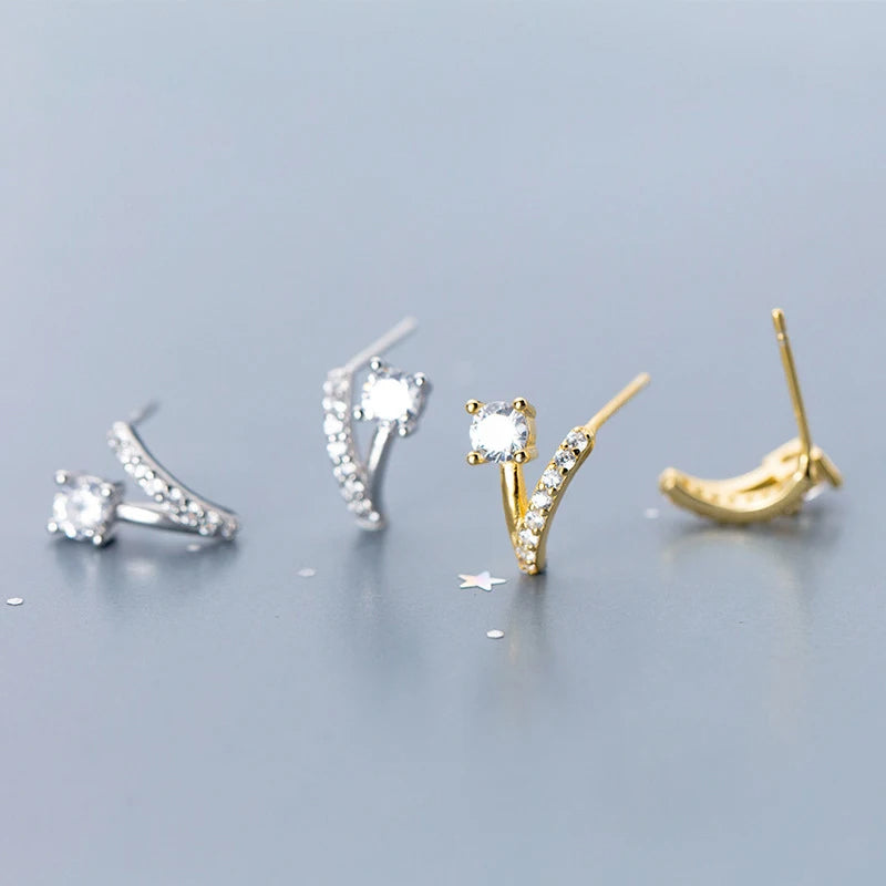 CZ stud earrings crafted in 925 sterling silver for elegant wedding jewelry