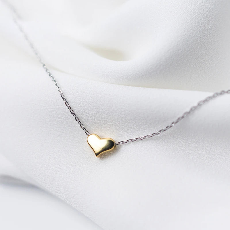 Gold Color Tiny Heart Pendant Necklace