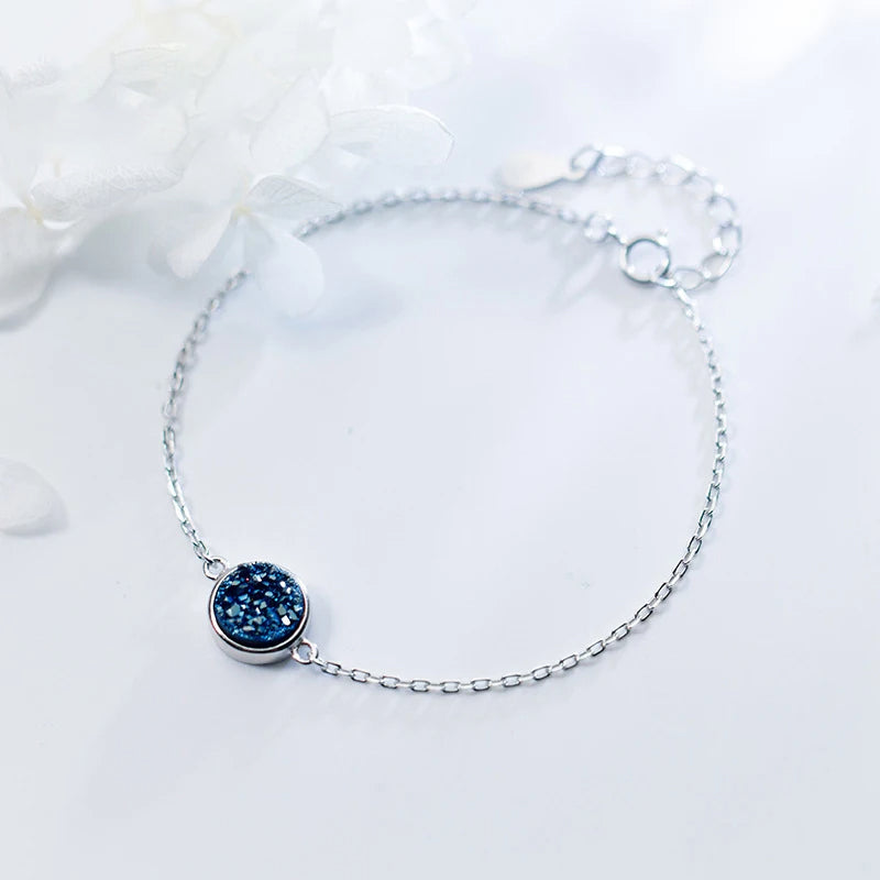 Sterling Silver Multicolor Blue Crystal Bracelet