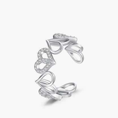 Lover’s Heart Sterling Silver Adjustable Ring