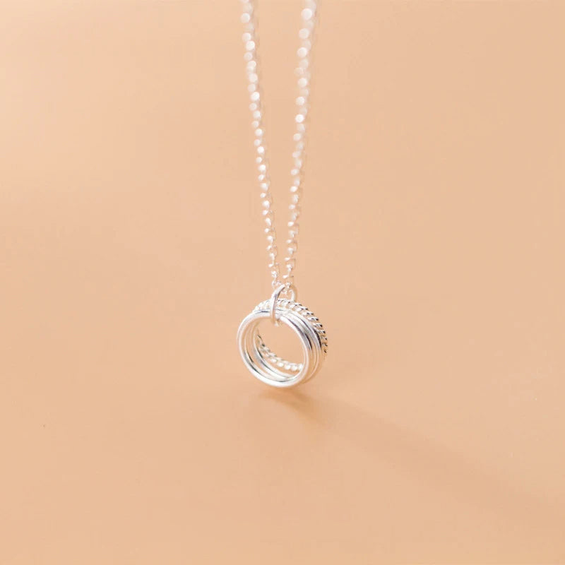 Three-Layer Round Circle Pendant Necklace