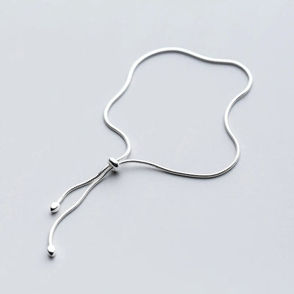 Sterling Silver Minimalist Adjustable Charm Bracelet