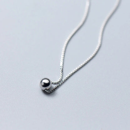 Sterling Silver Tiny Bead Pendant Necklace