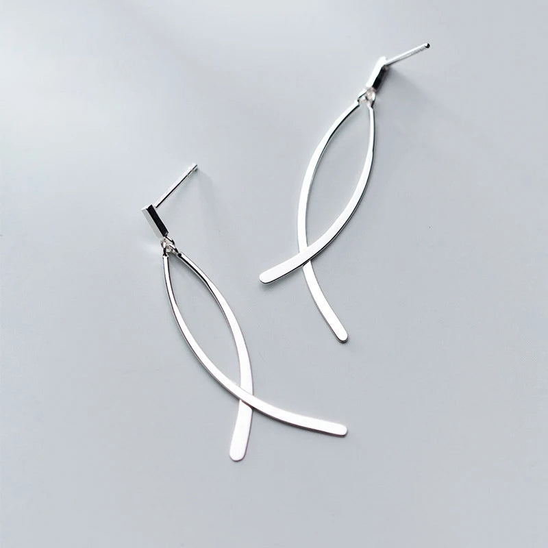 Cross earrings in a slim profile for everyday ear rings looks