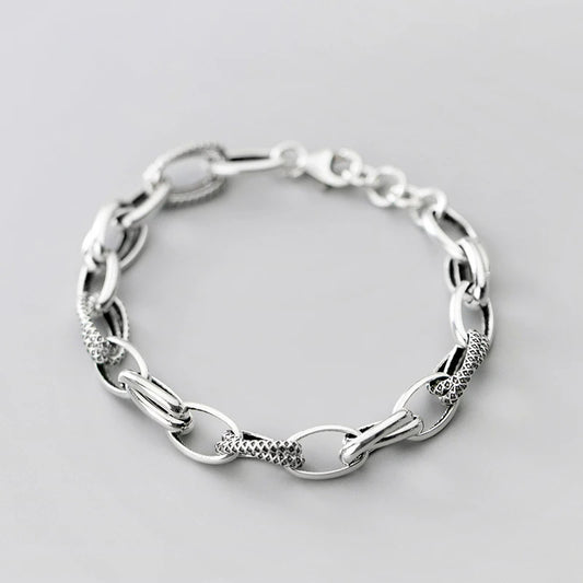 Sterling Silver Vintage Interlock Bracelet