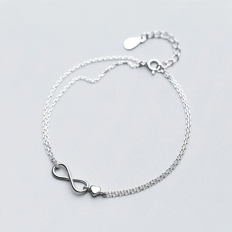 Sterling Silver Infinite Love Chain Bracelet