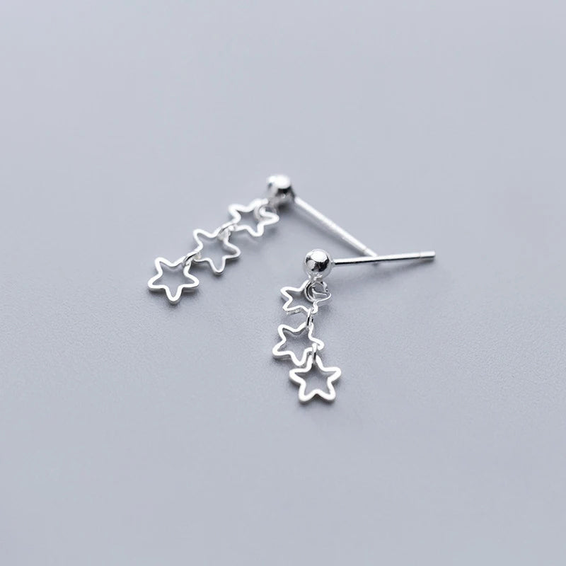 Silver earrings with refined starburst earrings detail for jewelry sets
